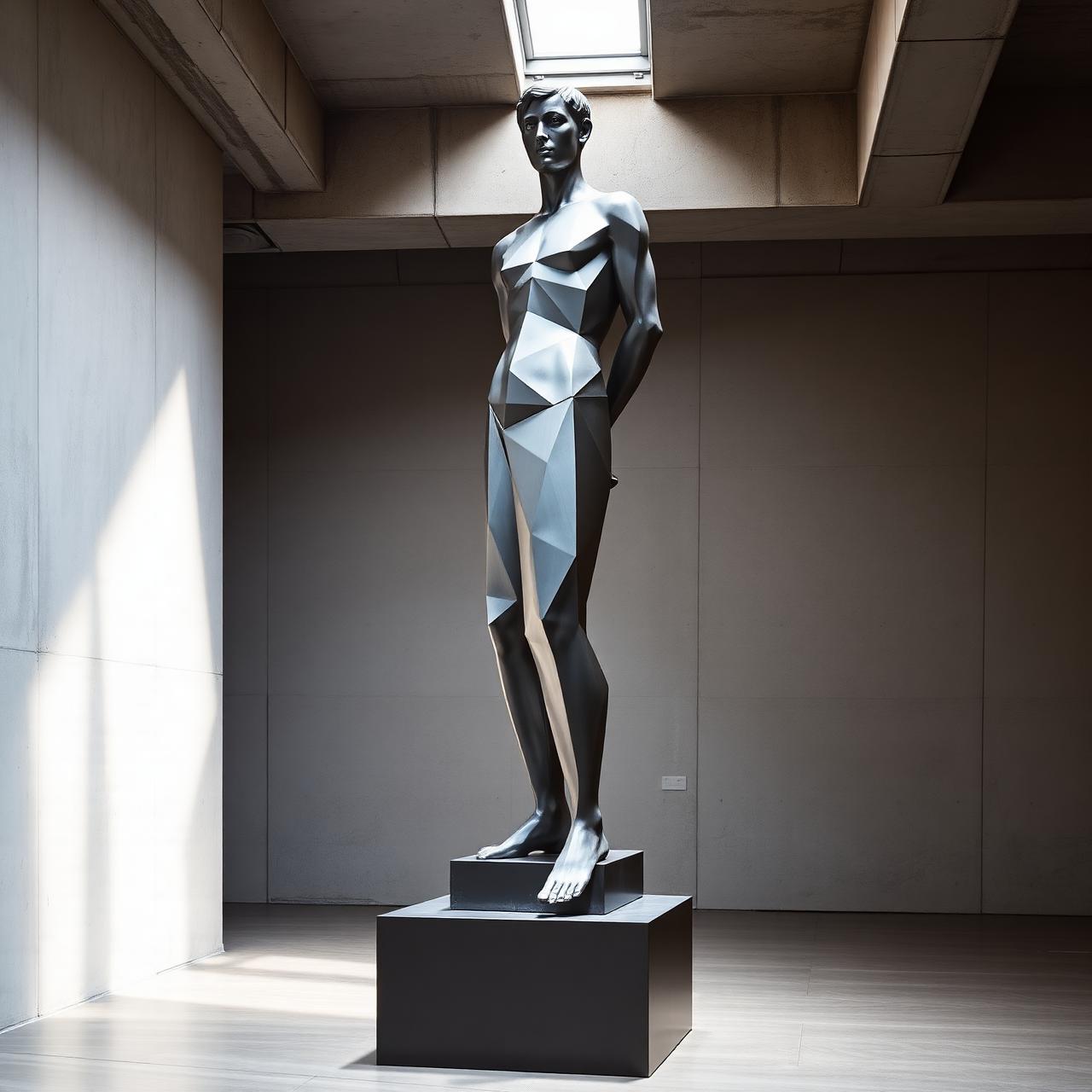 Standing Colossus · 1,198 Facet, a faceted mild steel sculpture by Brent Marriott